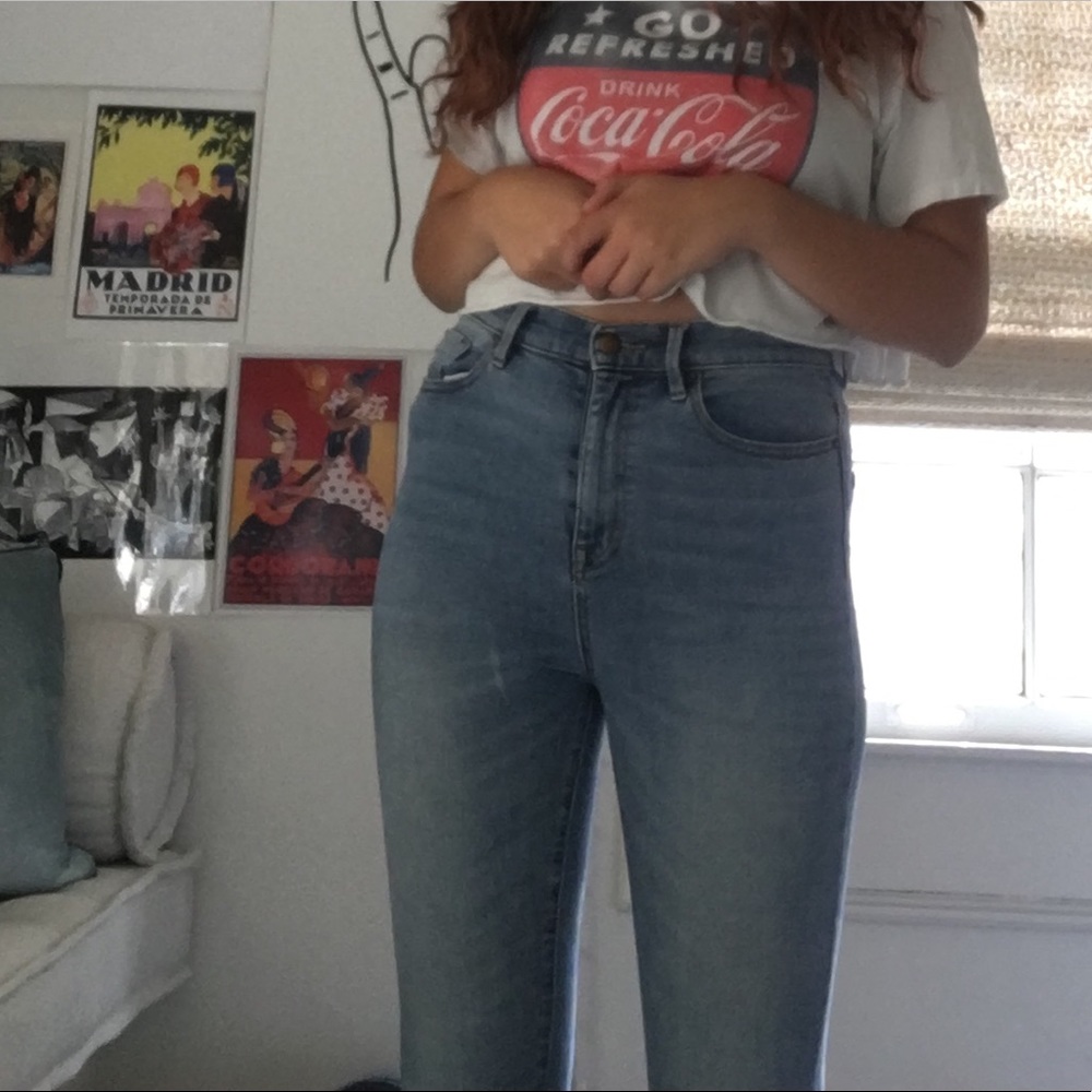 super high rise skinny jeans